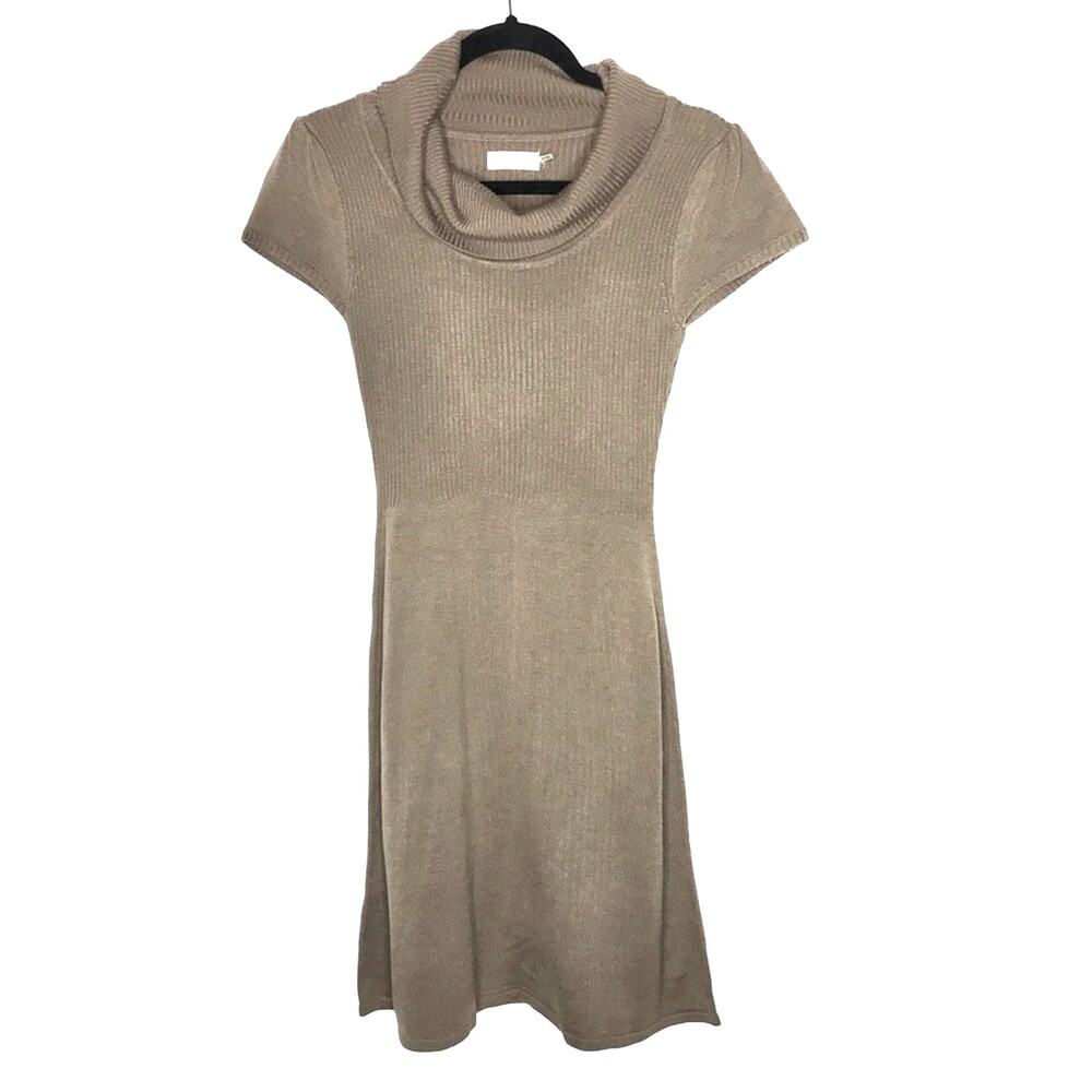 Calvin Klein Size Small Cowl Neck Sweater Dress Short Sleeve Modest